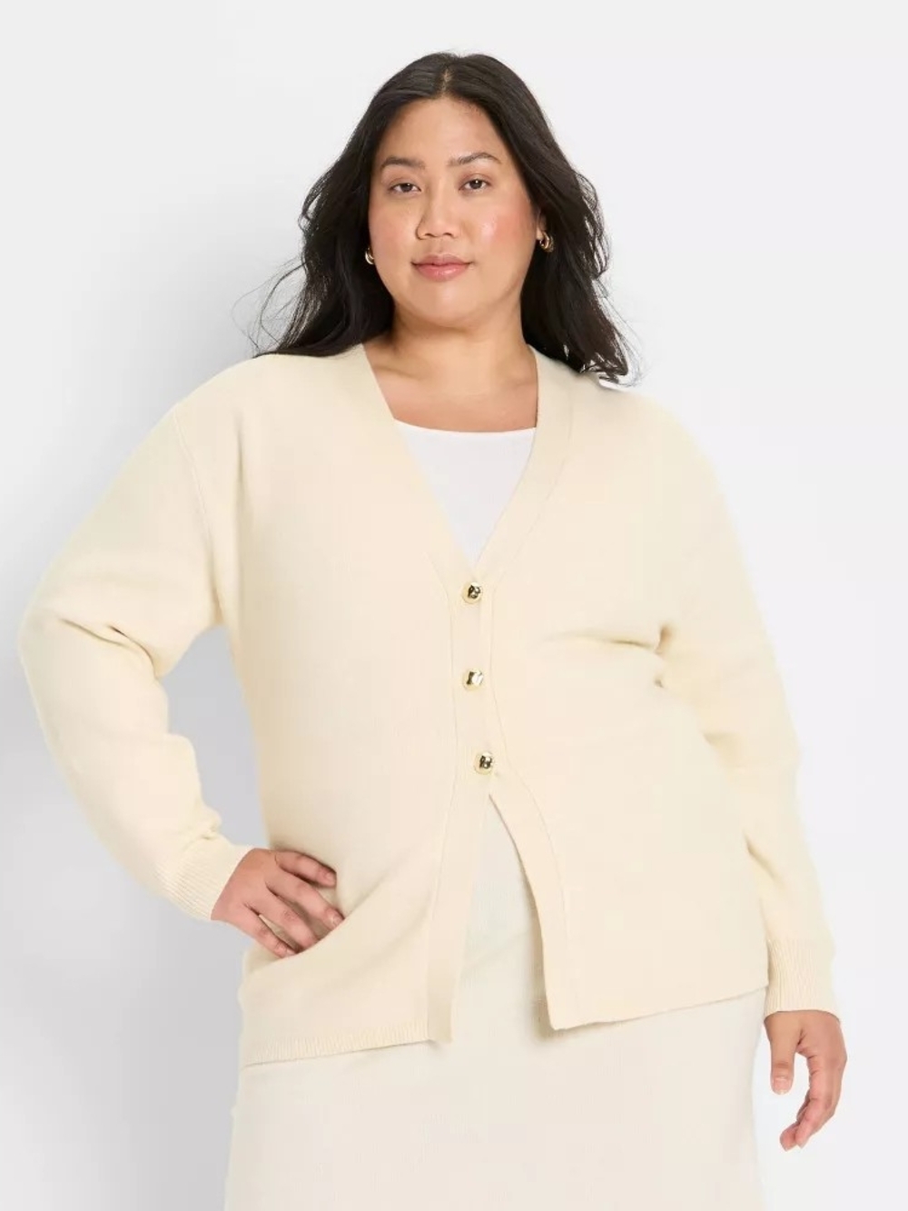 Women's Plus Size Nipped Waist Cardigan - Future Collective